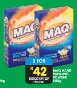 Shoprite MAQ HAND WASHING POWDER 500g offer