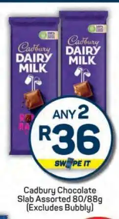Pick n Pay Cadbury Chocolate Slab Assorted 80/88g offer