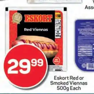Pick n Pay Eskort Red or Smoked Viennas 500g Each offer