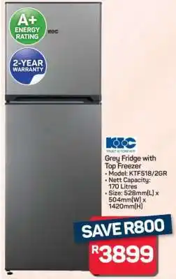 Pick n Pay Hypermarket Grey Fridge with Top Freezer offer