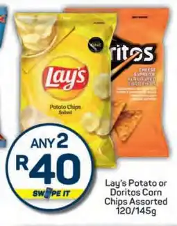Pick n Pay Lay's Potato or Doritos Corn Chips Assorted 120/145g offer