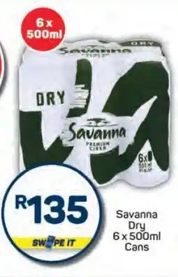 Pick n Pay Savanna Dry 6 x 500ml Cans offer