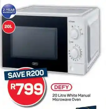 Pick n Pay DEFY 20 Litre White Manual Microwave Oven offer
