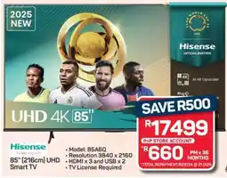 Pick n Pay Hypermarket Hisense 85 UHD Smart TV offer