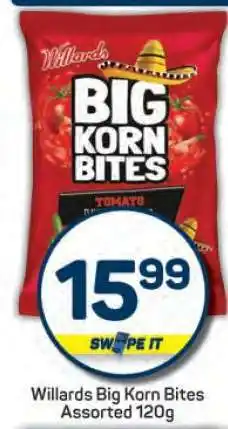 Pick n Pay Willards Big Korn Bites Assorted 120g offer