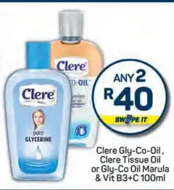 Pick n Pay Clere Gly-Co-Oil, Clere Tissue Oil or Gly-Co Oil Marula & Vit B3+C 100ml offer