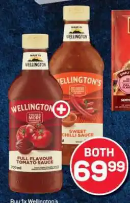 Pick n Pay Wellington's Full Flavour Tomato Sauce & Sweet Chilli Sauce offer
