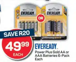 Pick n Pay EVEREADY Power Plus Gold AA or AAA Batteries 6-Pack Each offer