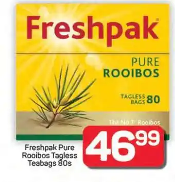 Pick n Pay Hypermarket Freshpak Pure Rooibos Tagless Teabags 80s offer