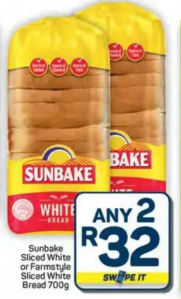 Pick n Pay Hypermarket Sunbake Sliced White or Farmstyle Sliced White Bread 700g offer