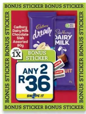 Pick n Pay Hypermarket Cadbury Dairy Milk Chocolate Slab Assorted 80g offer