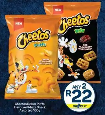 Cheetos Brix or Puffs Flavoured Maize Snack Assorted 100g