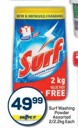 Pick n Pay Surf Washing Powder Assorted 2/2.2kg Each offer