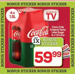 Pick n Pay Hypermarket Coca-Cola Original Taste Less Sugar 4 x 1.5 Litre offer