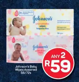 Pick n Pay Johnson's Baby Wipes Assorted 56/72s offer