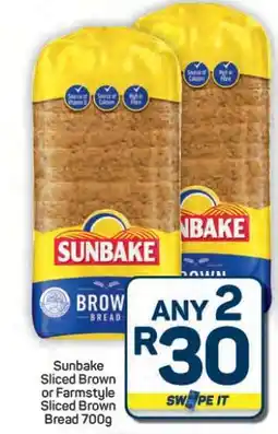Pick n Pay Hypermarket Sunbake Sliced Brown or Farmstyle Sliced Brown Bread 700g offer