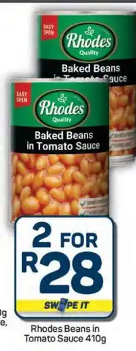 Pick n Pay Hypermarket Rhodes Beans In Tomato Sauce 410g offer