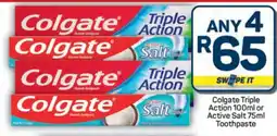 Pick n Pay Hypermarket Colgate Triple Action or Active Salt Toothpaste offer