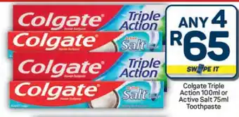 Pick n Pay Hypermarket Colgate Triple Action or Active Salt Toothpaste offer