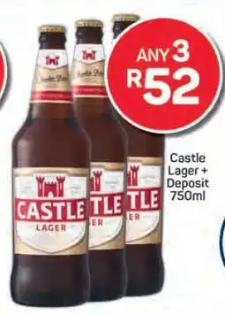 Pick n Pay Castle Lager + Deposit 750ml offer