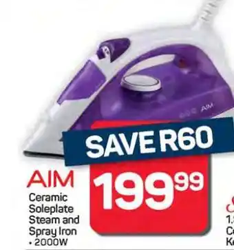 Pick n Pay Hypermarket AIM Ceramic Soleplate Steam and Spray Iron offer