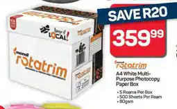 Pick n Pay Hypermarket A4 White Multi-Purpose Photocopy Paper Box offer