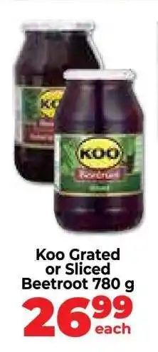 Food Lover's Market Koo Grated or Sliced Beetroot 780 g offer