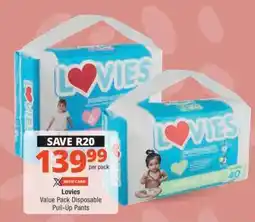 Checkers Lovies Value Pack Disposable Pull-Up Pants offer