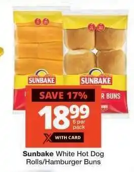 Checkers Sunbake White Hot Dog Rolls/Hamburger Buns offer
