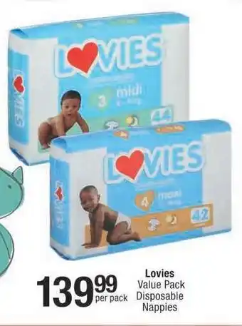 Checkers LOVIES VALUE PACK DISPOSABLE NAPPIES offer