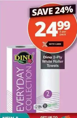 Checkers Dinu 2-Ply White Roller Towels offer