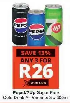 Checkers Pepsi/7Up Sugar Free offer