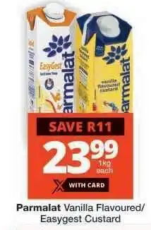 Checkers Parmalat Vanilla Flavoured/Easygest Custard offer