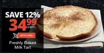Checkers Freshly Baked Milk Tart offer