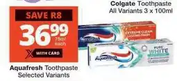 Checkers AQUAFRESH TOOTHPASTE offer