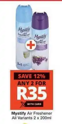 Checkers MYSTIFY AIR FRESHENER offer