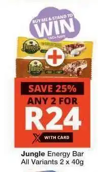 Checkers Jungle Energy Bar offer