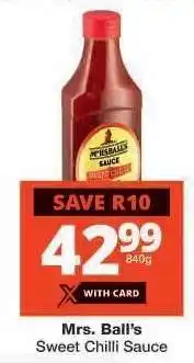 Checkers MRS BALL'S SWEET CHILLI SAUCE offer