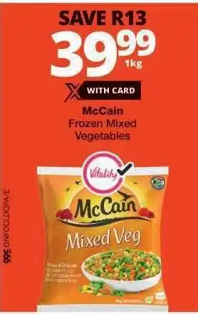 Checkers McCain Frozen Mixed Vegetables offer