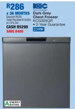 OK Furniture KIC Dark Grey Chest Freezer offer