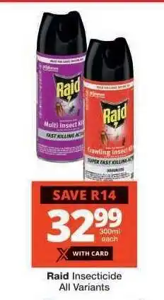 Checkers Raid Insecticide All Variants offer
