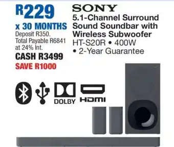 OK Furniture Sony 5.1-Channel Surround Sound Soundbar with Wireless Subwoofer offer