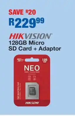 OK Furniture HIKVISION 128GB Micro SD Card + Adaptor offer