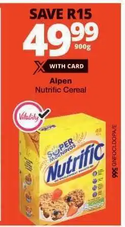 Checkers Alpen Nutrific Cereal offer