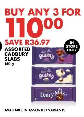Woolworths Assorted Cadbury Slabs offer