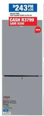 OK Furniture Univa Metallic Combi Bottom-Freezer Fridge offer