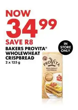 Woolworths BAKERS PROVITA WHOLEWHEAT CRISPBREAD offer