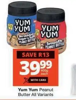 Checkers Yum Yum Peanut Butter offer