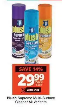 Checkers PLUSH SUPREME MULTI-SURFACE CLEANER offer