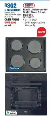 OK Furniture DEFY Black Undercounter Static Oven & Hob Box Set offer